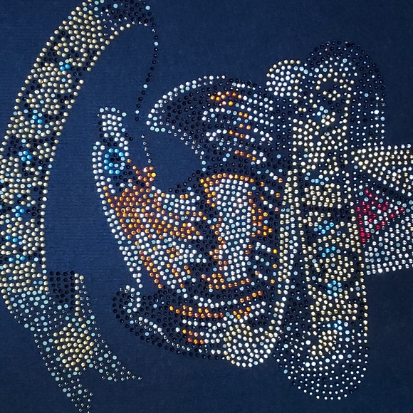 Vintage Ed Hardy Black Multicolored Mini Rhinestone Graphic T-Shirt Size M - Picture 3 of 10